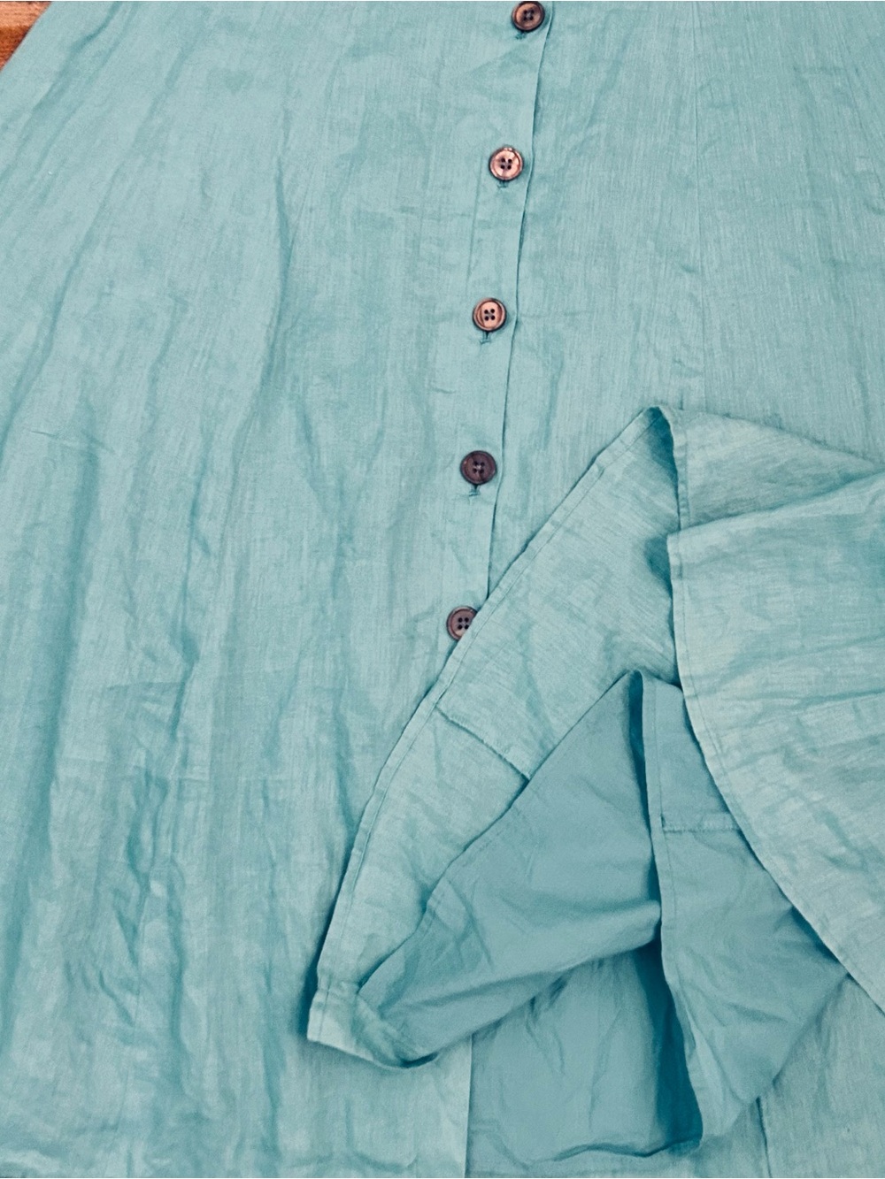 J Jill Linen Turquoise Button-Front A-Line Maxi Skirt Lined Medium - Picture 4 of 8